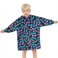 thumbnail image 3 of Dog Bones Blanket Hoodies for Kids 6-13YR Oversize Wearable Blanket Hoodies for Boys Girls Teens, 3 of 7