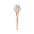 thumbnail image 3 of Angara Natural 0.5 Ct. Tanzanite with Diamond Fashion Ring in 14K Rose Gold for Women (Ring Size: 11.5), 3 of 9