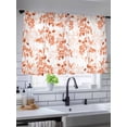 thumbnail image 5 of Sheer Curtains 54 Inch Length 2 Panels Set for Kitchen, Burnt Orange Botanical Semi Sheer Curtains for Windows, Vintage Nature Flower Voile Window Treatments Rod Pocket Curtain, 5 of 7