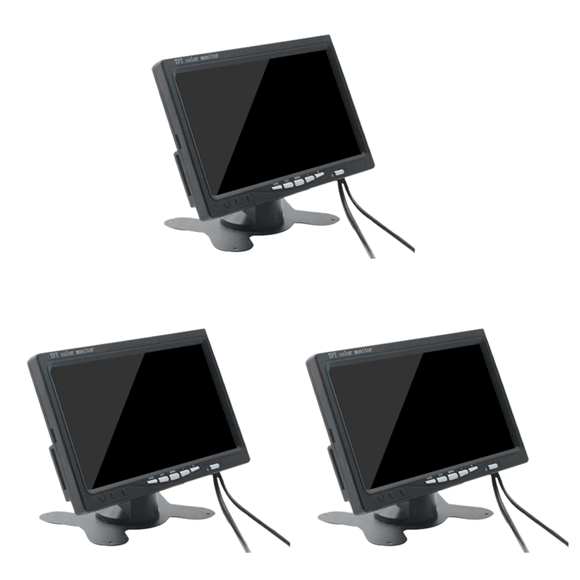 3X Mini TV 7 Inch HD Monitor 800X480 Portable Car LCD Screens on DVD/CMMB Two Input for Passenger Cars Trucks