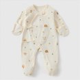 thumbnail image 2 of CAUYDY Newborn Boys Sleepers Baby Clothes 6 9 12 18 Months Preemie Long Sleeve Romper Fall Winter Infant Boy Cute Pajamas Toddler Jumpsuit Beige for Sizes Newborn, 2 of 6