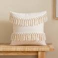 thumbnail image 5 of SLYNSHome Throw Pillow Covers,18x18Inch Woven Tufted Pillowcovers with Tassels Cushion Covers Neutral Pillow Cases Farmhouse Pillowcase for Couch Sofa Car Home Decoration (White), 5 of 6