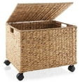 thumbnail image 3 of Casafield Rolling Filing Cabinet, Natural - Water Hyacinth Hanging File Folder Organizer, Home Office Storage, 3 of 7