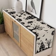 thumbnail image 4 of Halloween Table Runner - 108 Inch Long, Kitchen Dining Table Runner Dresser Scarves, Spooky Pumpkins Horror Castle Bat Black Plaid Farmhouse Decor for Coffee Tables Wedding Party Banquet, 4 of 8