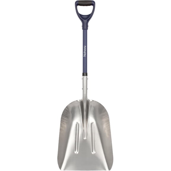 ZHIBO Aluminum Snow Shovel, Large Capacity Driveway Snow Removal, Fiberglass D-Handle