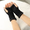 thumbnail image 2 of BELLZELY Women Gloves for Cold Weather Clearance Women Winter Wrist Arm Warmer Solid Knitted Short Fingerless Gloves Mitten, 2 of 5