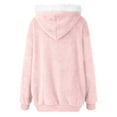 thumbnail image 6 of Qwertyu Women Fuzzy Fleece Jackets Winter Casual Oversized Fluffy Casual Coats Cardigan Warm Outerwear with Pockets Pink 3XL, 6 of 6