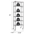 thumbnail image 5 of Qiushi Adjustable 6-Tier Storage Rack with Wheels, 65” H Floor Standing Metal Shelving Unit, 99 lbs/Shelf Tool Organizer Shelf for Garage, Kitchen, Restaurant, Warehouse, Black, 5 of 15