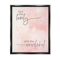 Stupell Industries Pink Lyrics Calligraphy Graphic Art Jet Black Floating Framed Canvas Print Wall Art, Design by Susan Ball