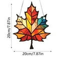 thumbnail image 3 of Maple Leaf Suncatcher - Stained Glass Window Hanging with Glitter Details, Fall Ornaments for Thanksgiving Decor, Autumn Leaf Window Wall Decorations, 3 of 4