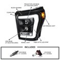 thumbnail image 4 of Spec-D Tuning Black LED Projector Headlights Compatible with 2011-2016 Ford F250 F350 F450 F550 Super Duty, Left + Right Pair Headlamps Assembly, 4 of 6