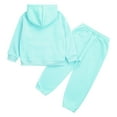 thumbnail image 6 of TSSOE Kids 2 Piece Tracksuit Plain Sweatsuit Boys Girls Hooded Sweatshirt Jumper with Jogger Light Blue 110, 6 of 9