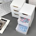 thumbnail image 6 of ‌Yatlte 3-Tier Mini Drawer Organizer - 5.1x3.5in Plastic Desktop Storage Box with Sliding Drawers for Office, Makeup & Jewelry, Dorm/Bathroom/Sink‌, 6 of 6