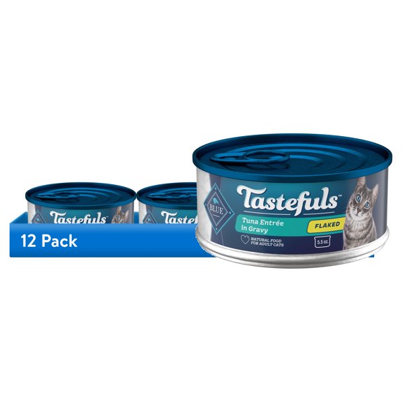 Blue Buffalo Tastefuls Flaked Wet Cat Food, Made with Natural Ingredients, Tuna, 5.5-oz. Can