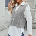 thumbnail image 7 of Goodtrade8 Knitted Sweater Women Trendy Lightweight Sweater Vests Casual Solid Color Sleeveless V-Neck Sweaters Women Tops, 7 of 7