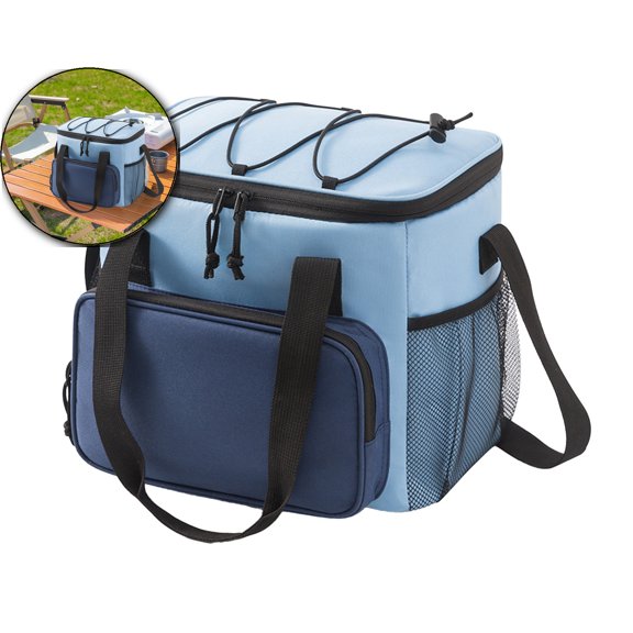 Insulated Lunch Bag(11.4x10.2x7.1 in) – Waterproof, Freezable Cooler Lunch Box with Adjustable Shoulder Strap – Portable Picnic Tote for Work, Travel, Camping