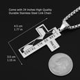 thumbnail image 4 of HZMAN Basketball Football Soccer Cross Pendant, I CAN DO ALL THINGS STRENGTH Bible Verse Stainless Steel Necklace (Soccer Silver), 4 of 7