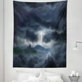 thumbnail image 1 of Blue Tapestry, Dark Stormy Sky over Mountains Like Fictional Powerful Nature Image, Fabric Wall Hanging Decor for Bedroom Living Room Dorm, 5 Sizes, Blue, by Ambesonne, 1 of 1