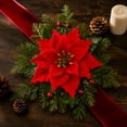 thumbnail image 7 of Tuvgenk Christmas Bow Ribbon Cabinet Hanging Ring, Home Decoration, Christmas Wreath Door Hanging Ornament (1 Flower Style), 7 of 7