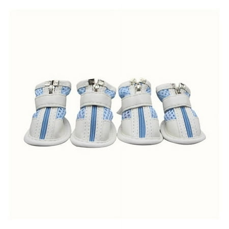 Skymirror Pet Puppy Teddy Mesh Zipper Sneakers Breathable Magic Tape Closure Cat Dog Shoes