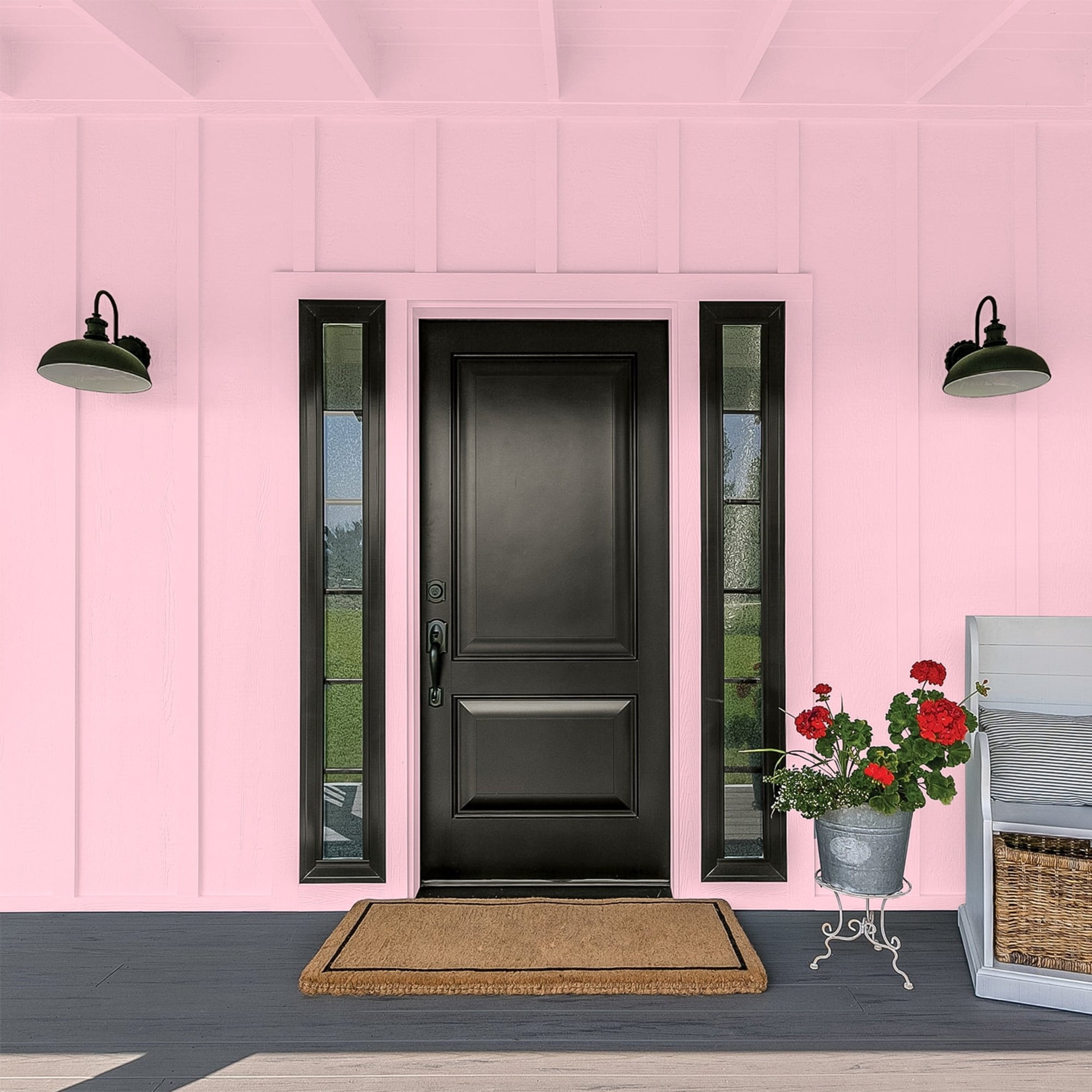 Glidden HEP Rose Melody / Pink Flat Exterior Paint with Primer, 1 Gallon
