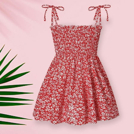 

QISIWOLE Summer Toddler Baby Girls Sleeveless Sling Dress Graphic Print Children s Clothing Discount