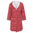 thumbnail image 4 of Women's Fleece Plush Robe Long Warm Plush Bathrobe Loungewear Jacket Printed Comfort Robe, 4 of 5