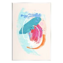 Modern Blue Pink Shapes Abstract Graphic Art Unframed Art Print Wall Art