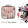 thumbnail image 6 of FORMRS Travel Makeup Bag Large Capacity Train Case Cosmetic Organizer with Adjustable Dividers, Light Pink Gingerbread Houses, 6 of 8