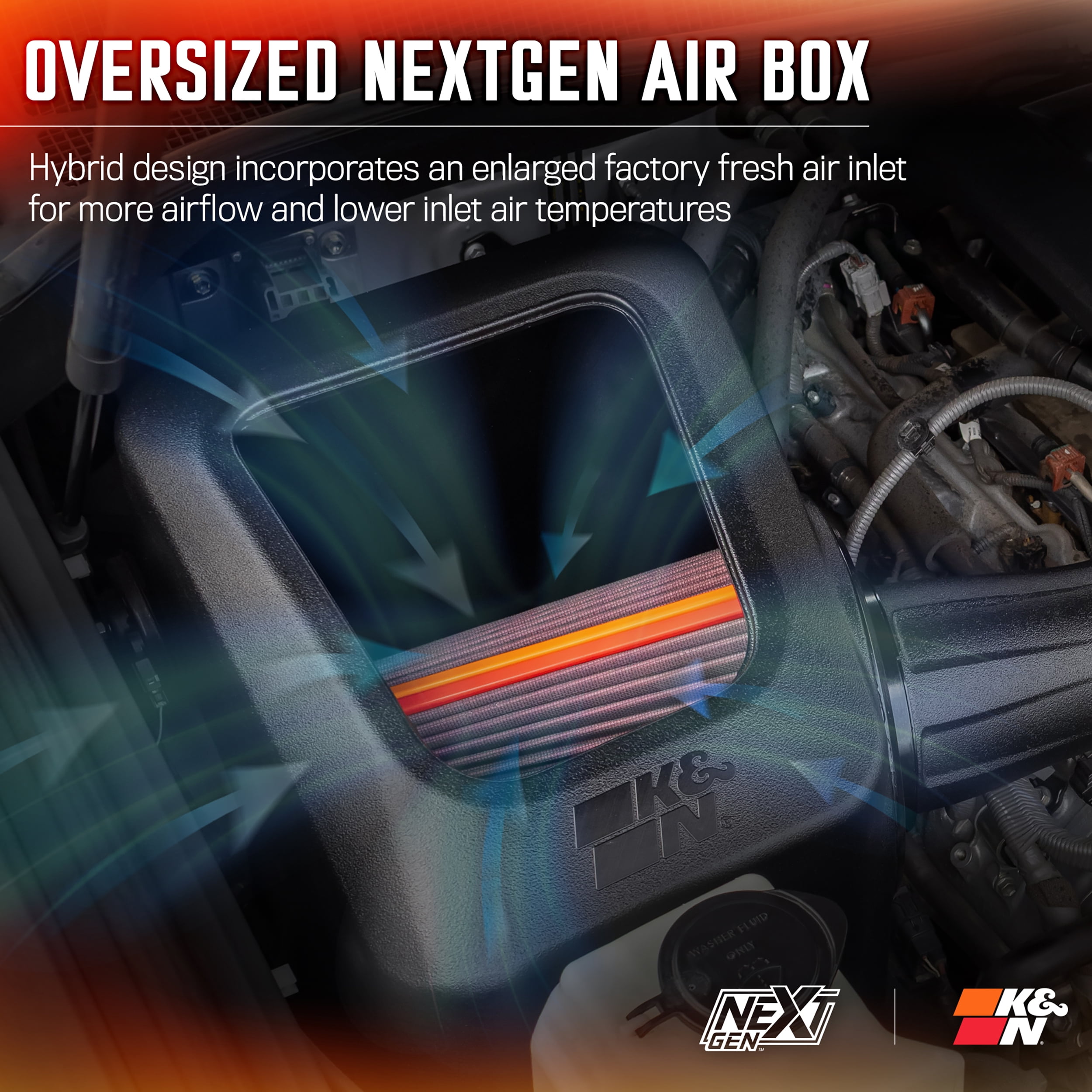 K&N Performance NextGen Cold Air Intake System: Easy Installation, Engineered to Maximize Airflow, Boost Horsepower & Torque, 50-9036