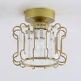 thumbnail image 4 of Lámpara de techo de cristal americana, iluminación decorativa moderna y lujosa de hierro. Oro, 4 of 9