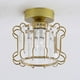 thumbnail image 4 of Lámpara de techo industrial de cristal, exquisita lámpara decorativa sencilla para casquillo E27 Oro, 4 of 9