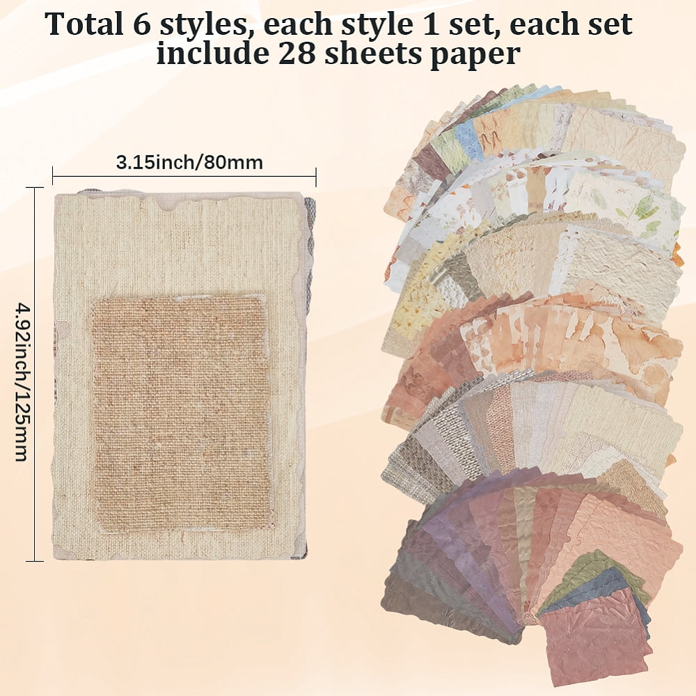 6 Sets 6 Styles Scrapbook Paper Pad for DIY Album Scrapbook Greeting Card Background Paper Mixed Color 80~125mm 1 set/style DIY