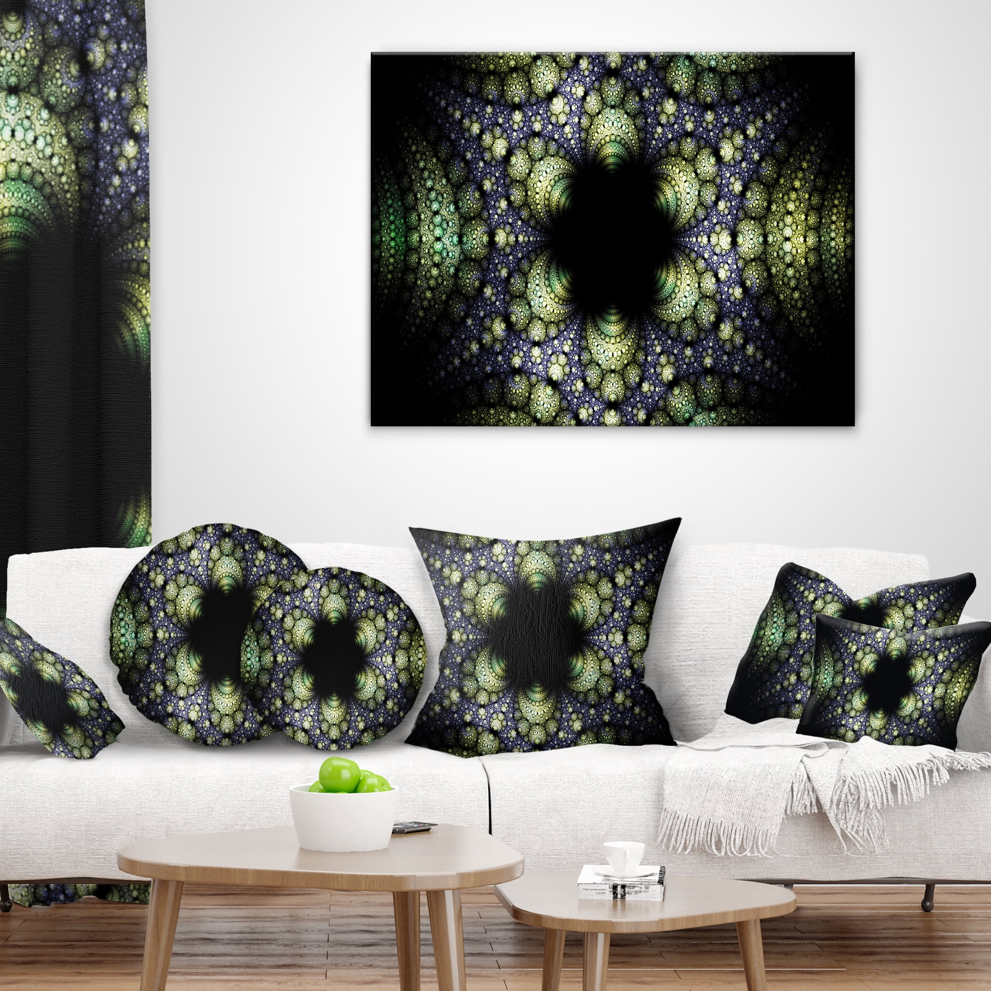 Designart Into the Center of Fraction - Abstract Throw Pillow - 12x20