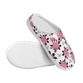 thumbnail image 3 of Lsque Rose Flowers Pattern Womens Comfort Cotton on Scuff With Memory Foam and Anti-skid Sole Slipper-44/45, 3 of 7