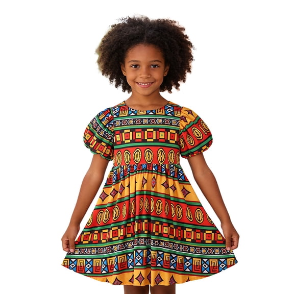 Vividxx Girls Dresses Bohemian Summer Dress For Girls Flutter Sleeve Casual Play Dress With Embroidery Floral Print Comfortable Blend Comfort Clothes For Kids