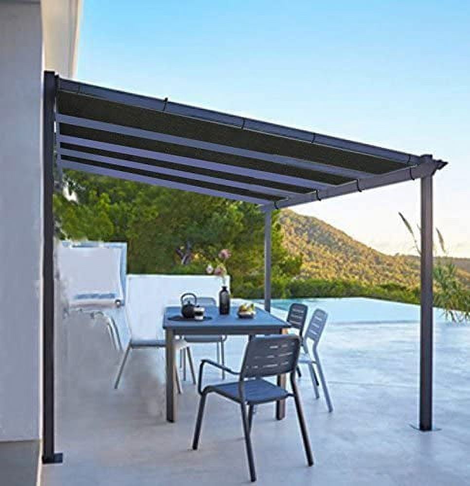 Shatex 90% Shade Cloth Black Sunblock Fabric with Rope UV Resistant for Patio/Pergola/Canopy,10x16ft