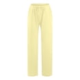thumbnail image 4 of HongQid Cotton Linen Pants for Women Summer Thin Drawstring High Waisted Palazzo Pants Casual Wide Leg Yoga Pants with Pockets, 4 of 5