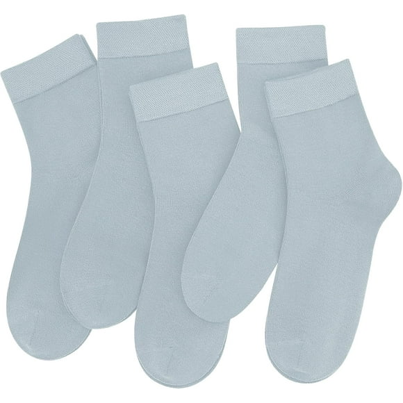 Woeilo Women Thin Viscose Bamboo Socks Crew Lightweight Above Ankle Casual Dress Sock For Ladies Bootie Trouser 5 Pairs