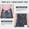 thumbnail image 6 of Pioneer Flower Floral Print Pattern Apron for Women and Men, Cotton Linen Waterproof with Pockets, Adjustable, 33x27 Inch for Kitchen, Gardening, BBQ, Salon, 6 of 6