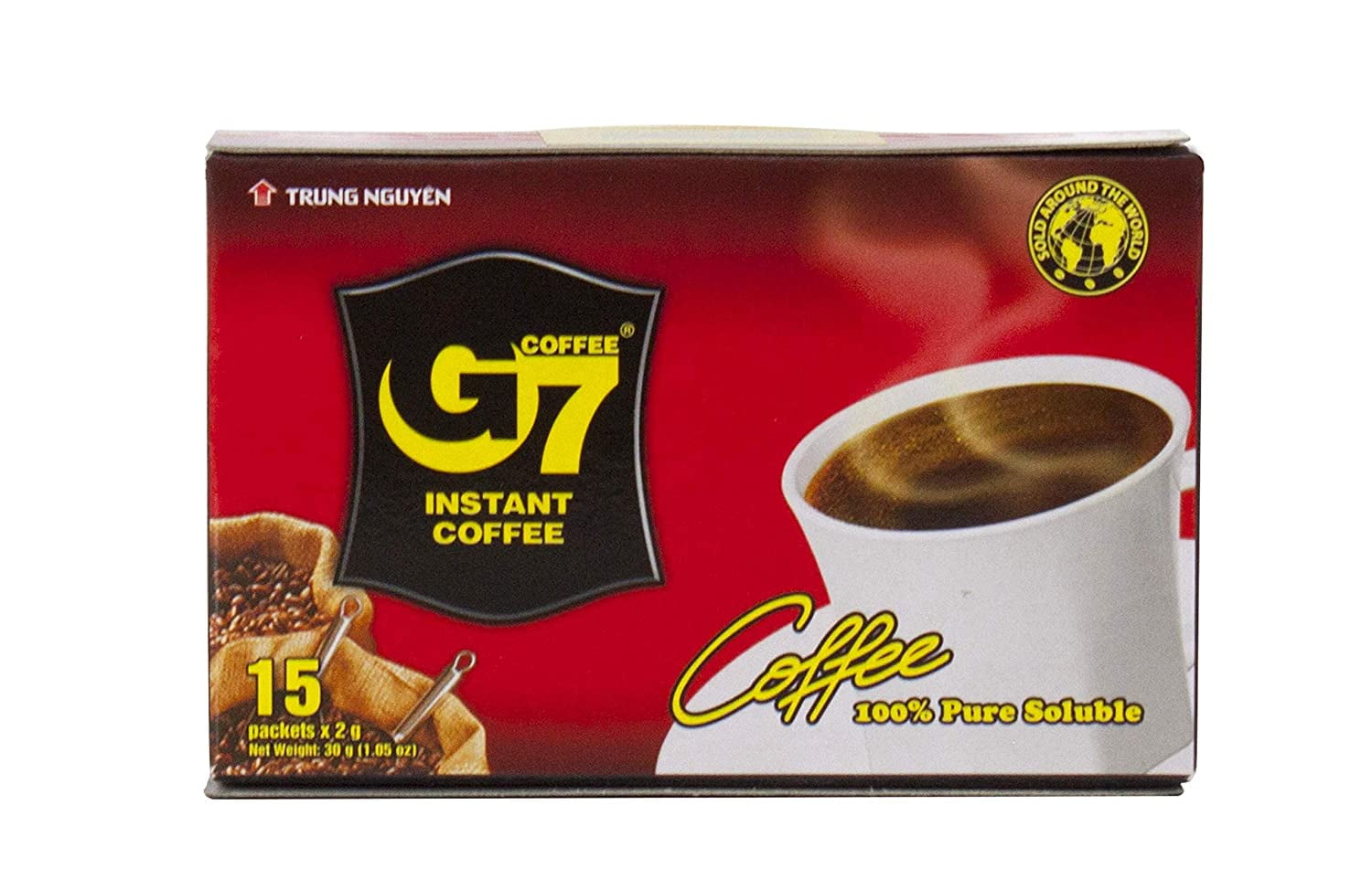 Trung Nguyen G7 Pure Black Instant Coffee 15 Sachets Roasted