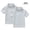 Gray+Gray, variant on 2 Pack Unisex Kids Short Sleeve Summer Tops Button-Down Collar Shirt School Uniform Solid Color Shirts for Boys Girls, 1-13 Years