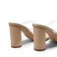 thumbnail image 5 of BURUDANI Women's Square Open Toe Block Heels Two Strap Slip On High Heeled Slides Sandals, 5 of 5