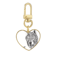 thumbnail image 1 of Gray Wolf Friend Company Gentleman Gold Heart Keychain Metal Keyring Holder, 1 of 3
