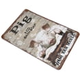 thumbnail image 3 of Vintage Iron Hanging Plate Funny Pig Bathroom Metal Tin Sign Pig Wall Decor Toilet Pig Wash Your Hooves Retro Bathroom Decor for Home Office Coffee Bar Animal Wall Art 12"x8", 3 of 8