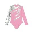 thumbnail image 3 of CHICTRY Kids Girls Long Sleeve Cutout Back Gymnastics Leotard Shiny Rhinestones Dance Gym Exercise Bodysuit Pink 12, 3 of 5
