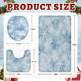 thumbnail image 2 of Christmas Bathroom Rug Set of 3, Winter Blue Dream Snowflake 3 Pieces Bath Mats Set, No Silp Washable Cover Floor Rug Decorations for Kitchen Bathroom Bedroom, 2 of 7