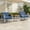 3PCS-Swivel Rocking Chairs & Side Table, variant on Opohoro Outdoor Swivel Glider Chairs Set of 2, With 6" Cushions And Powder Coated Steel Frame for Garden Backyard, Blue
