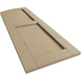 thumbnail image 6 of Ekena Millwork 18"W x 76"H (70" Low Side) Timberthane Knotty Pine Two Equal Flat Panel w/Elliptical Top Faux Wood Shutters (Per Pair), Primed Tan, 6 of 6