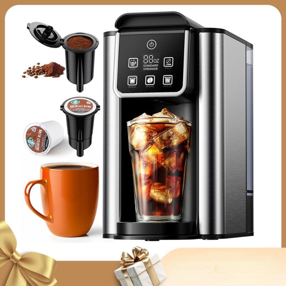 Single Serve Coffee Maker for K Cup and Grounds, 6-14 Oz Brew Sizes, 50 Oz Removable Water Tank, One Cup Coffee Machine